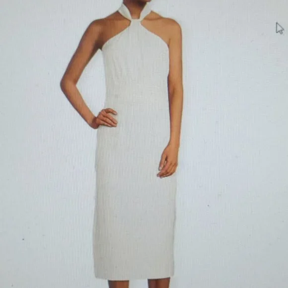 line and dot halter dress Lah Tee Dot Halter Dress – Adeline main image 1